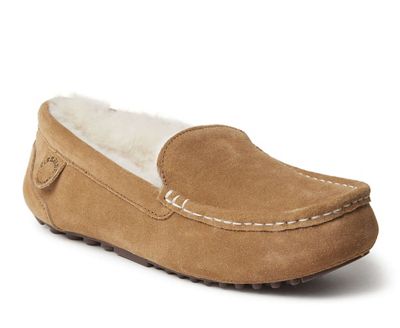 Fireside by Dearfoams Women's Mel Genuine Shearling Moccasin Slipper - 9 - Chestnut product image