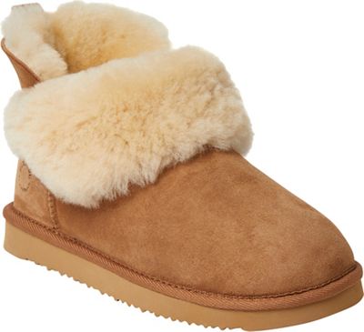 Fireside by Dearfoams Women's Perth Genuine Shearling Foldover Boot Sl - 6 - Chestnut product image