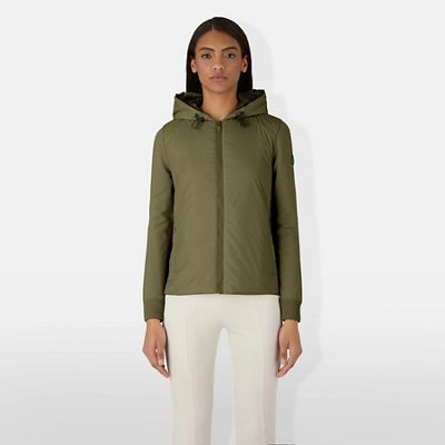 Save The Duck Women's Adhara Hybrid Knit Hood Jacket - XL - Dusty Olive product image