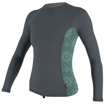 O'Neill Women's Side Printed LS Rash Guard - Large - Tradewnd / Liliantile product image