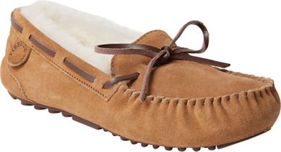 Fireside By Dearfoams Women's Victoria Genuine Shearling Lace Moccasin - 9 - Chestnut product image