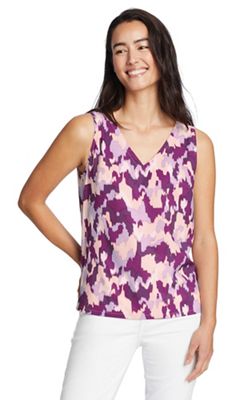 Eddie Bauer Travex Women's Departure V Neck Tank - Printed - Small - Vibrant Purple product image