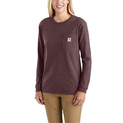 Carhartt Women's Loose Fit Heavyweight LS Pocket T-Shirt - Small - Blackberry Heather product image