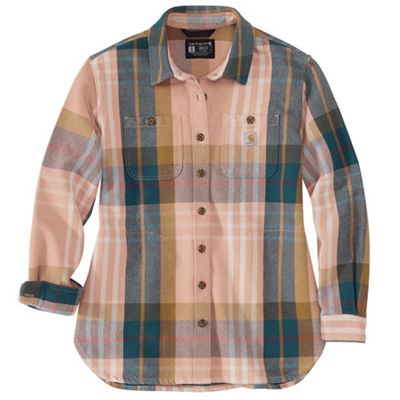Carhartt Women's Loose Fit Heavyweight Twill LS Plaid Shirt - XS - Stucco product image