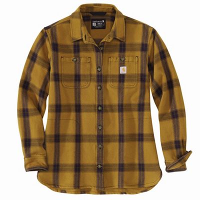 Carhartt Women's Loose Fit Heavyweight Twill LS Plaid Shirt - Small - Carhartt Brown product image