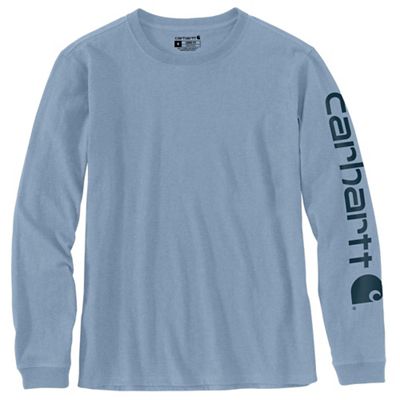 Carhartt Women's Loose Fit Heavyweight LS Logo Sleeve Graphic T-Shirt - Medium - Alpine Blue Heather product image