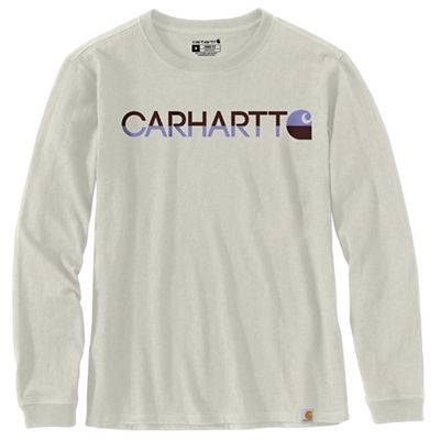 Carhartt Women's Loose-Fit Heavyweight LS Carhartt Block Graphic T-Shi - Medium - Malt product image