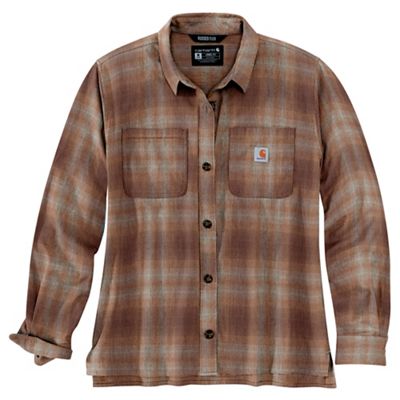 Carhartt Women's Rugged Flex Loose Fit Midweight Flannel LS Plaid Shir - Medium - Stucco product image