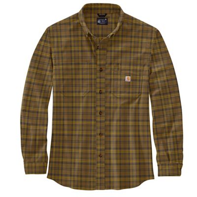 Carhartt Men's Rugged Flex Relaxed Fit Midweight Flannel LS Plaid Shir - Medium Regular - Oak Brown product image