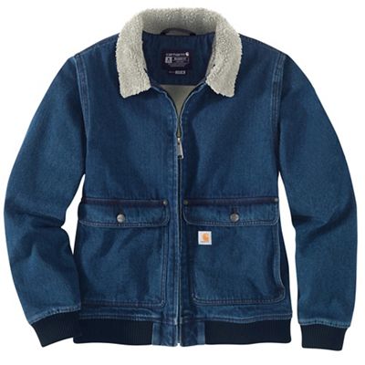 Carhartt Women's Relaxed Fit Denim Sherpa-Lined Jacket - Large - Beech product image