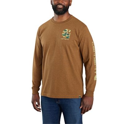 Carhartt Men's Relaxed Fit Heavyweight LS Camo Logo Graphic T-Shirt - Medium Regular - Oiled Walnut Heather product image