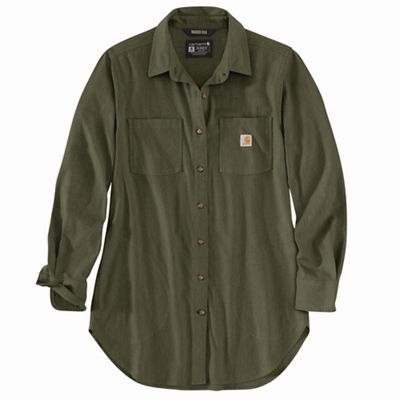 Carhartt Women's Rugged Flex Relaxed Fit Midweight Flannel LS Plaid Tu - Large - Basil Heather product image