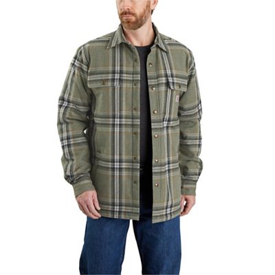 Carhartt Men's Relaxed Fit Flannel Sherpa-Lined Shirt Jacket - Small Regular - Basil product image