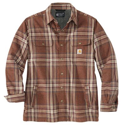 Carhartt Men's Relaxed Fit Flannel Sherpa-Lined Shirt Jacket - Medium Regular - Burnt Sienna product image