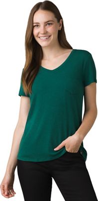 Prana Women's Foundation SS V Neck Top - Small - Deep Pine Heather product image