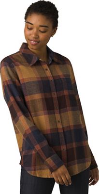 Prana Women's Golden Canyon Flannel Shirt - Large - Antique Bronze product image