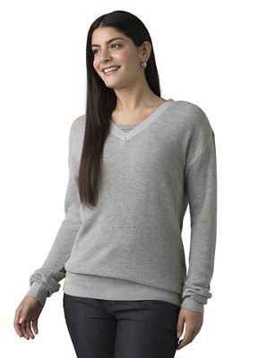 Prana Women's Milani V-Neck Sweater - Small - Athletic Grey product image