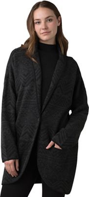 Prana Women's Sevie Cardigan - Small - Charcoal Intarsia product image