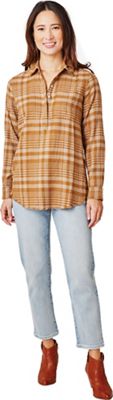 Carve Designs Women's Sawyer Twill Shirt - Small - Cocoa Plaid product image