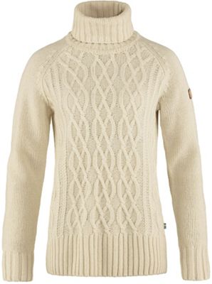 Fjallraven Women's Ovik Cable Knit Roller Neck Sweater - Large - Chalk White product image