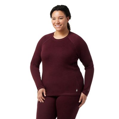 Smartwool Women's Classic Thermal Merino Base Layer Crew Top - Plus - 3X - Black Cherry Heather product image
