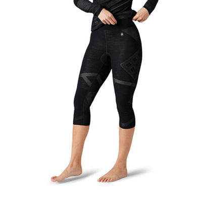 Smartwool Women's Intraknit Thermal Merino Base Layer 3/4 Bottom - Large - Black / White product image
