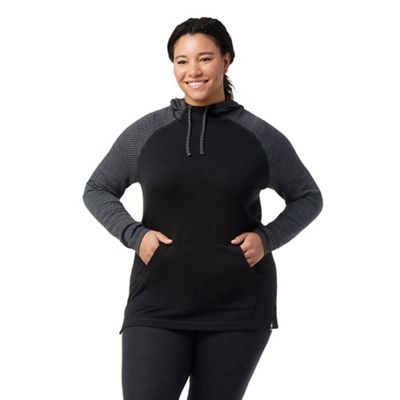 Smartwool Women's Thermal Merino Drape Neck Hoodie - Plus - 1X - Black Dot product image