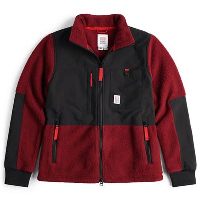 Topo Designs Women's Subalpine Fleece Jacket - Small - Burgundy / Black product image