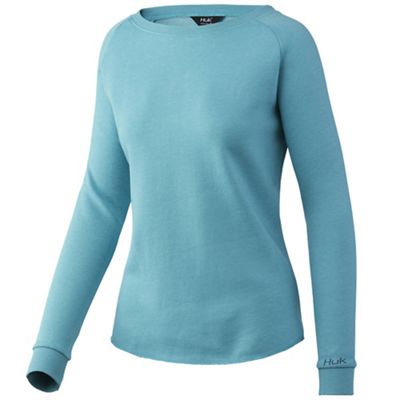 Huk Women's Folly Crew - Small - Porcelian Blue Heather product image