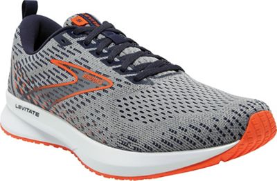 Brooks Men's Levitate 5 Shoe - 10 - Grey / Peacoat / Flame product image