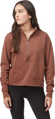Tentree Women's Organic Cotton French Terry Half Zip Top - Medium - Sepia product image