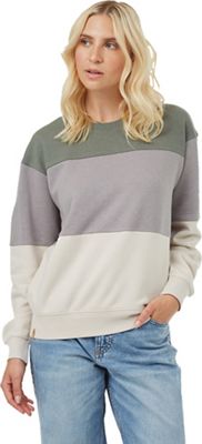 Tentree Women's Treefleece Blocked Crew - Medium - Agave Green / ZInc / Silver Cloud Grey product image