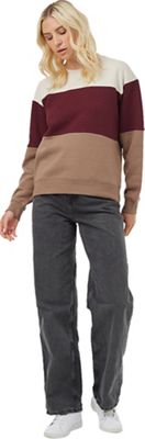 Tentree Women's Treefleece Blocked Crew - Large - Silver Cloud Grey / Fig / Pine Bark product image