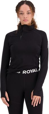 Mons Royale Women's Olympus Half Zip Top - Medium - Black product image