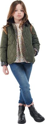 Barbour Girls' Foxley Reversi Quilt Jacket - Large - Olive / Navy Adventure Floral product image