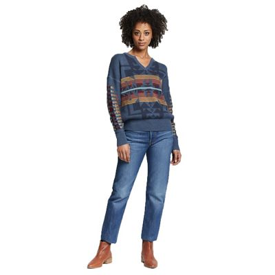 Pendleton Women's Graphic Cotton Pullover - Large - Indigo Blue Multi product image
