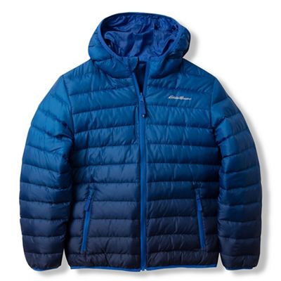 Eddie Bauer Boys' CirrusLite Reversible Down Hooded Jacket - Large - Nautical Blue product image