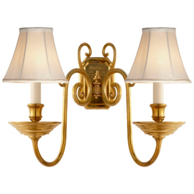 Lillianne Double Sconce in Natural Brass - Lighting - Products ...