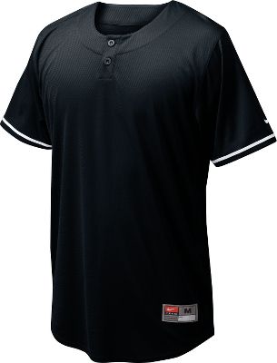 Nike Menâs Ace Mesh Black Henley Baseball Jersey | Softball