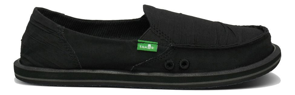 sanuk women's black slip on