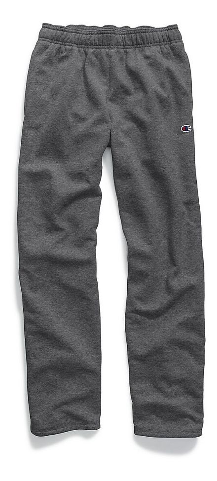 champion men's powerblend open bottom fleece pant