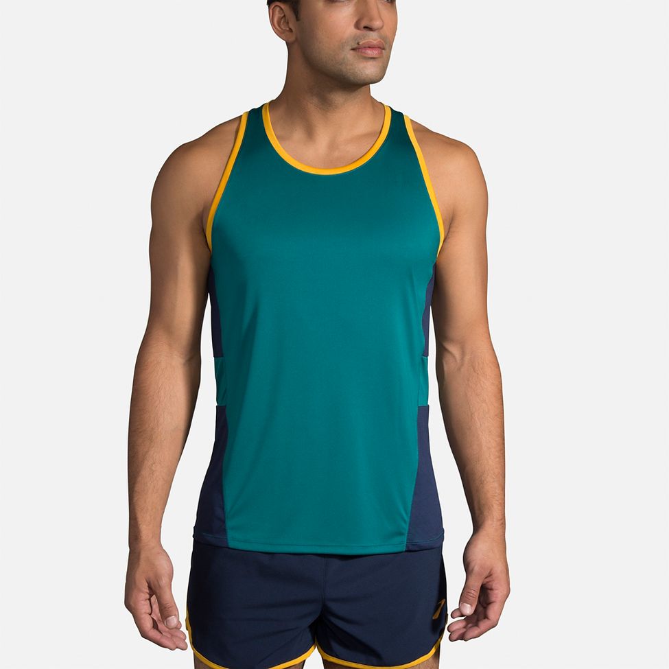 Mens Brooks Stealth Singlet Sleeveless & Tank Technical Tops at Road