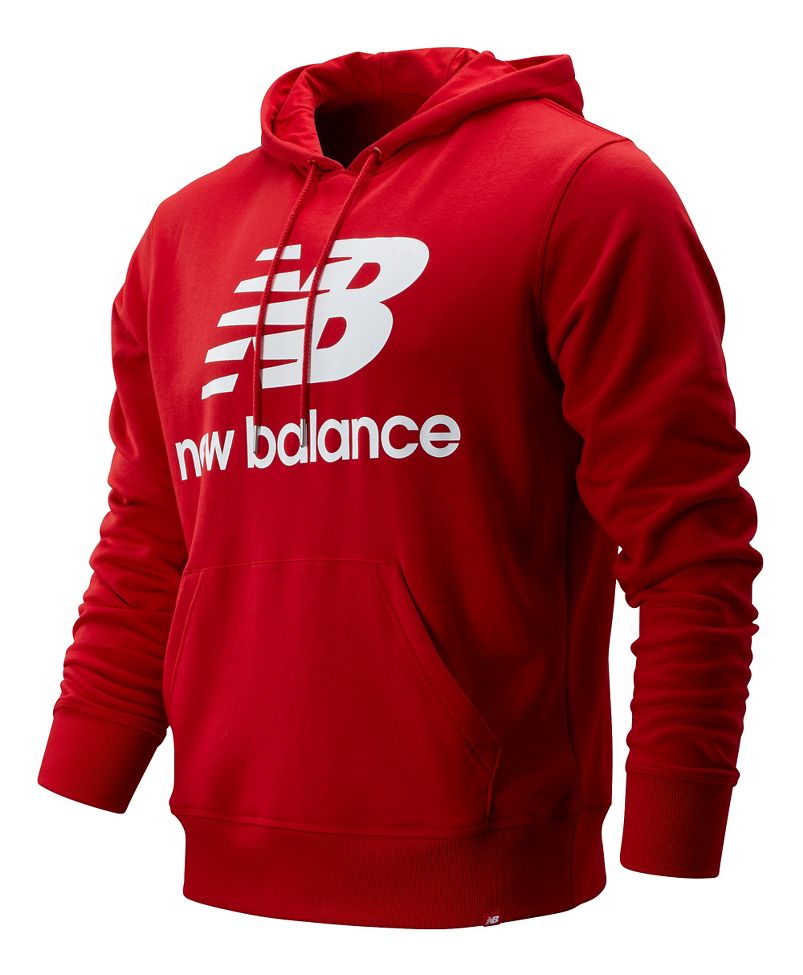 Mens New Balance Essentials Stacked Logo Pullover Half-Zips & Hoodies ...