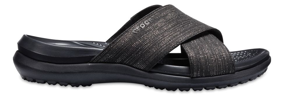 crocs capri shimmer cross band sandals