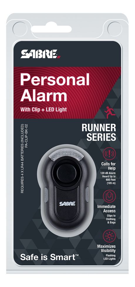 Image of Sabre Personal Alarm with Clip & LED Light