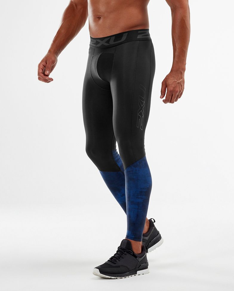 Mens 2XU Accelerate Compression with Storage Full Length Tights at Road ...