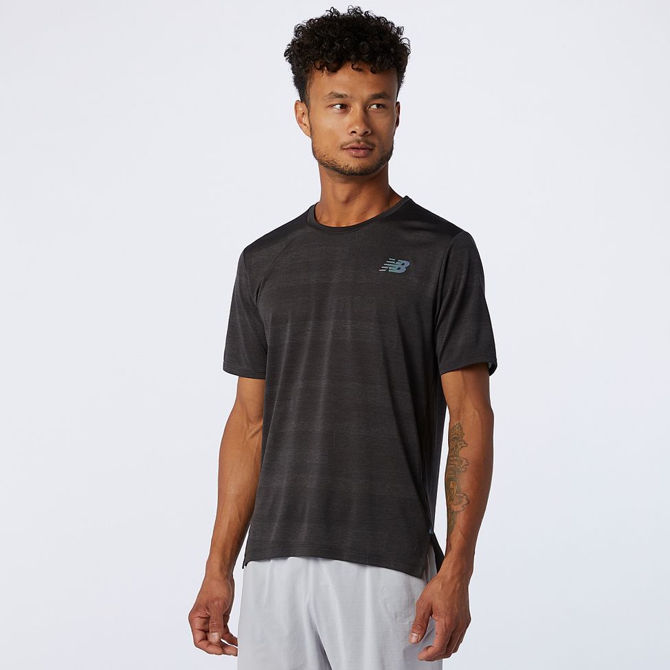 Mens New Balance Q Speed Fuel Jacquard Short Sleeve Technical Tops at Road Runner Sports