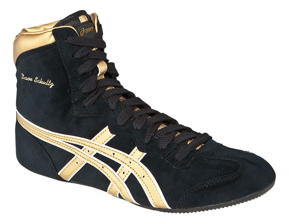 asics black and gold wrestling shoes