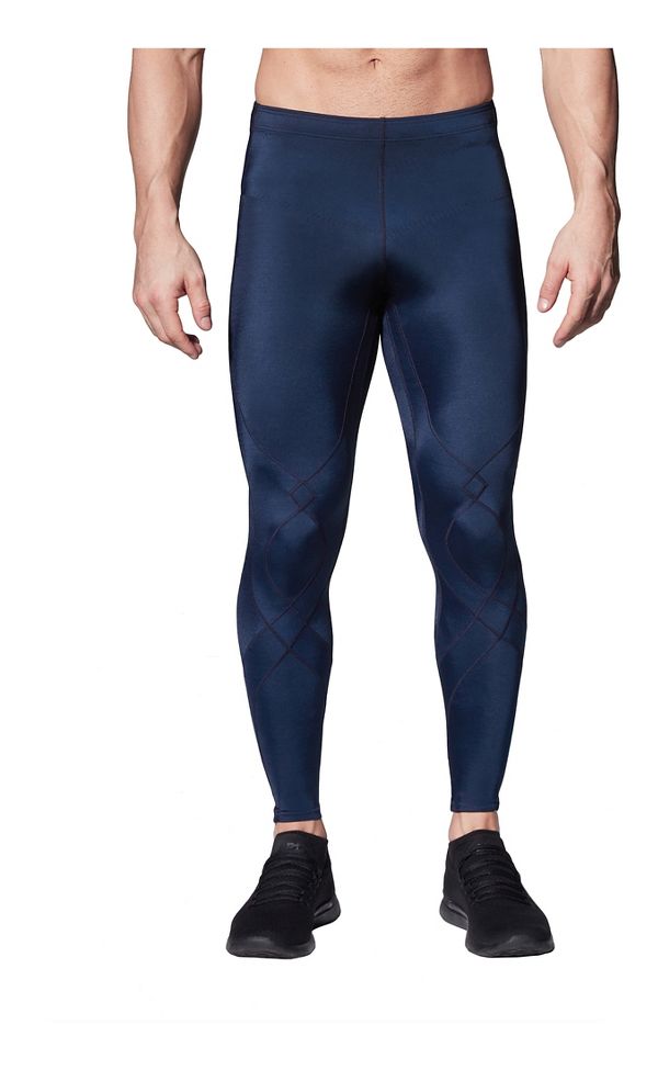 Mens CW-X Reflective Stabilyx Compression Tights at Road Runner Sports