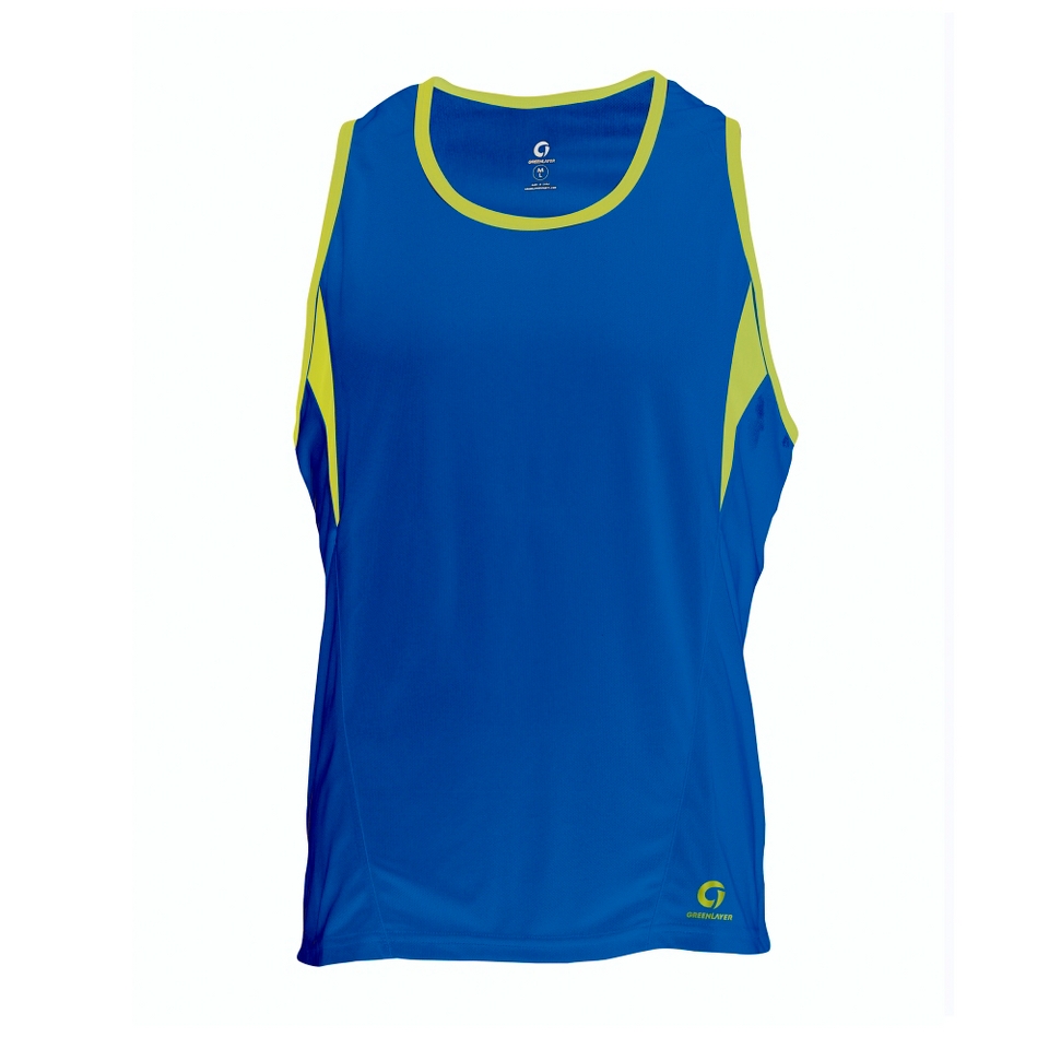 Mens Greenlayer Elite Singlet Royal Blue Citron XL